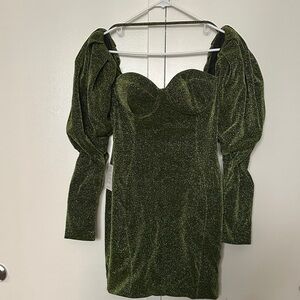 Glamorous Long Sleeve Glitter Dress